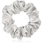 Crystallove Silk Scrunchie hedvábná gumička do vlasů Silver 1 ks