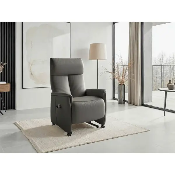 Sit & More RELAXAČNÍ KŘESLO, kůže, antracitová