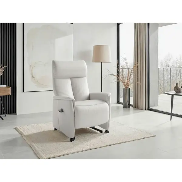 Sit & More RELAXAČNÍ KŘESLO, kůže, bílá
