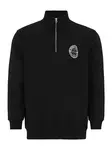 Jack & Jones Plus Mikina 'JORYORK'  čierna / biela