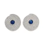 Rack Plating Flat Round Brass Stud Earrings