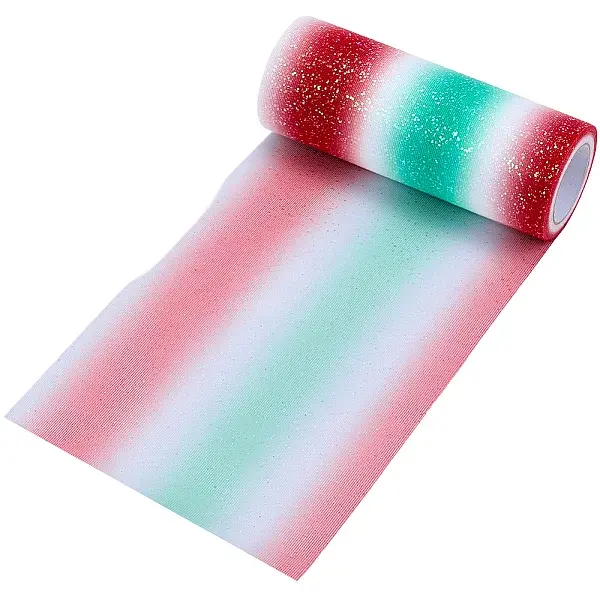 Rainbow Polyester Fabric Sparkling Tulle Roll