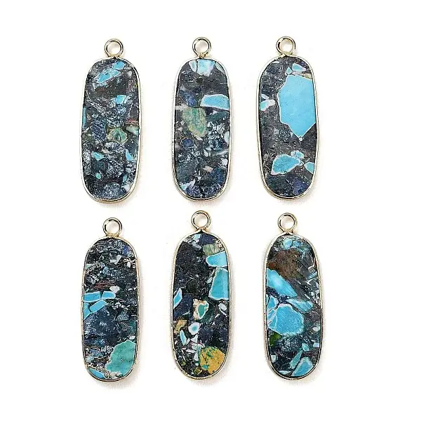 Dyed Synthetic Imperial Jasper Pendants