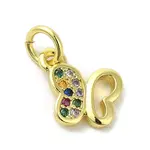 Golden Brass Pave Cubic Zirconia Pendants
