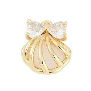 Brass Micro Pave Cubic Zirconia Pendants