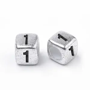 Antique Silver Plated Acrylic Beads
