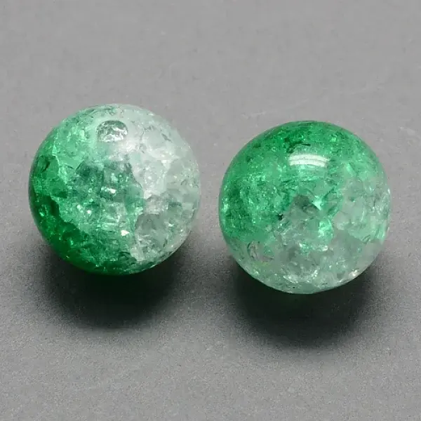 Two Tone Transparent Crackle Acrylic Beads