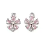 Brass Pave Pink Cubic Zirconia Connector Charms
