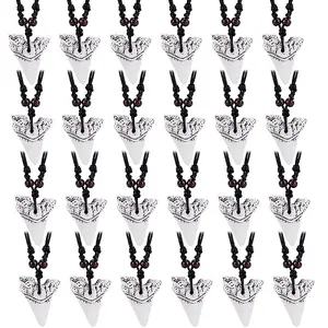 24Pcs Resin Tooth Shape Pendant Necklaces