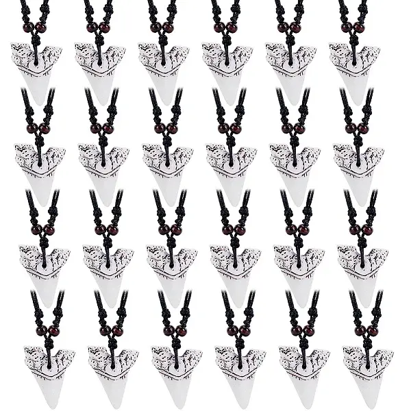 24Pcs Resin Tooth Shape Pendant Necklaces