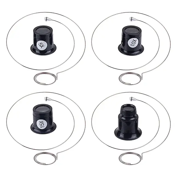 4Pcs 4 Styles Plastic & Glass Magnifier