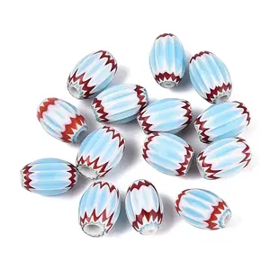 Handmade Millefiori Glass Barrel Beads