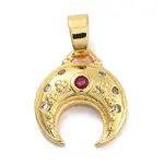 Moon Theme Rack Plating Brass Micro Pave Cubic Zirconia Pendants