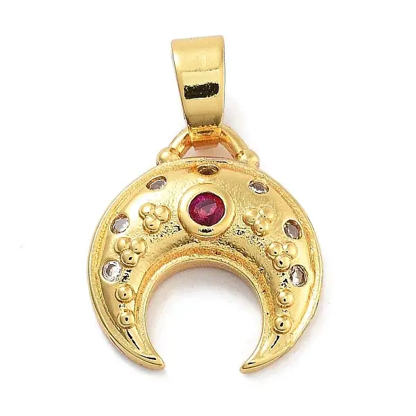 Moon Theme Rack Plating Brass Micro Pave Cubic Zirconia Pendants