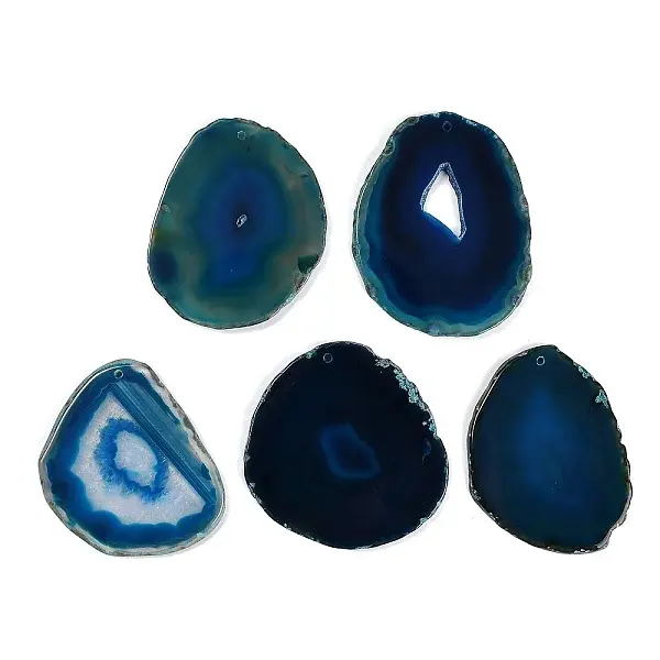 Dyed & Heated Natural Agate Slice Big Pendants
