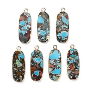 Dyed Synthetic Imperial Jasper Pendants