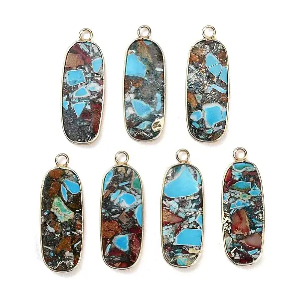 Dyed Synthetic Imperial Jasper Pendants
