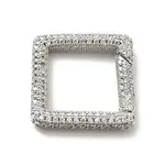 Brass Micro Pave Clear Cubic Zirconia Spring Gate Rings