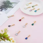 12Pcs Alloy Glass Pendant Decorations
