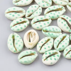 Printed Natural Cowrie Shell Beads