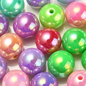 UV Plating Rainbow Iridescent Acrylic Beads
