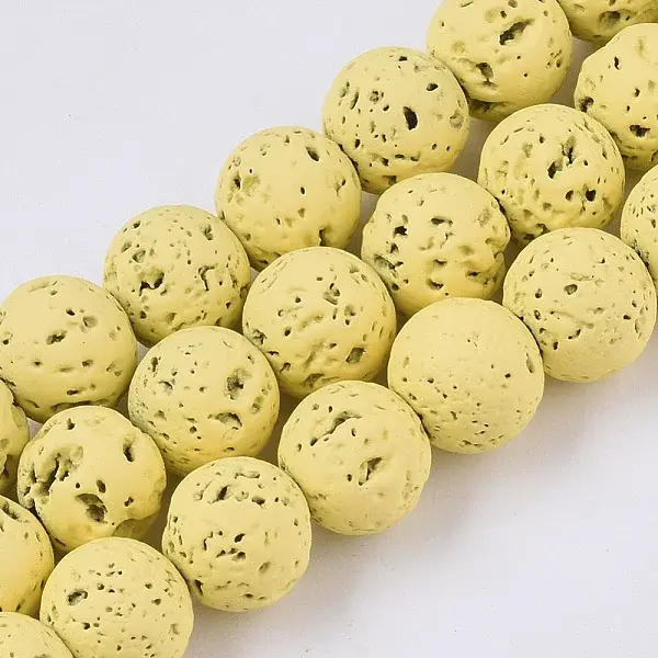 Spray Painted Natural Lava Rock Beads Strands