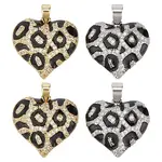 4Pcs 2 Colors Brass Micro Pave Cubic Zirconia Pendants