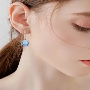 1 Pair Brass Cubic Zirconia Dangle Earrings