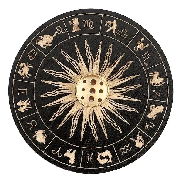 Wooden Sun Pattern Incense Holder for Sticks