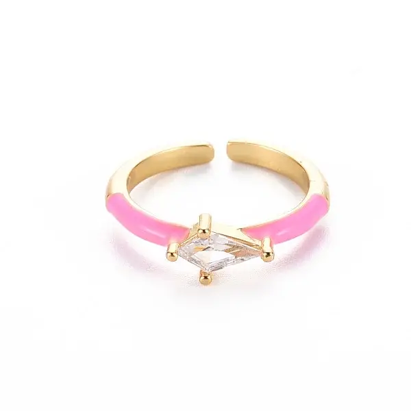 Brass Enamel Cuff Rings
