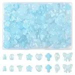 120Pcs 8 Styles Transparent Spray Paint Glass Beads