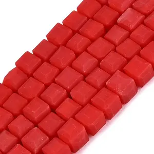 Opaque Frosted Glass Beads Strands