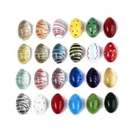 24Pcs Mixed Styles Handmade Lampwork Oval Display Decorations