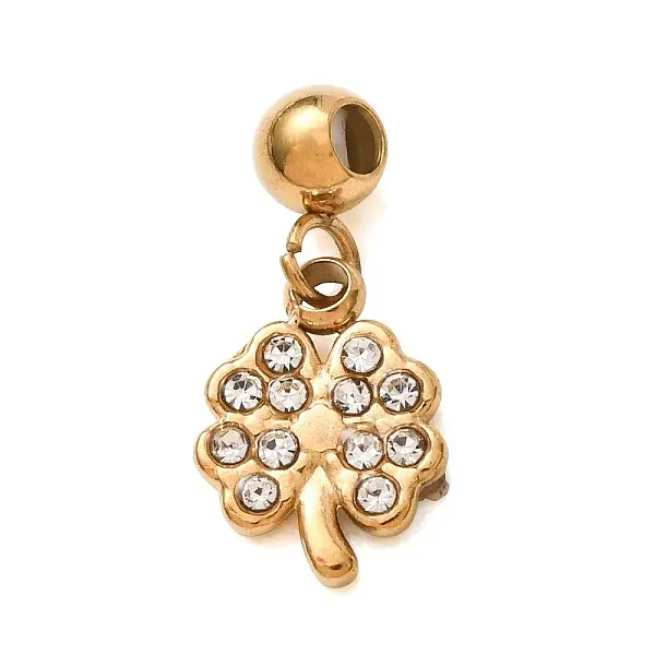 304 Stainless Steel Micro Pave Clear Cubic Zirconia Pendants