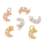 Brass Micro Pave Cubic Zirconia Charms