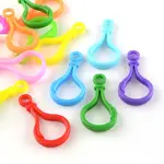 Opaque Solid Color Bulb Shaped Plastic Push Gate Snap Keychain Clasp Findings