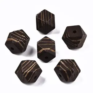 Painted Natural Wood Beads