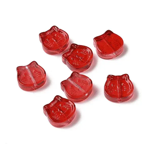 Transparent Spray Painted Glass Beads