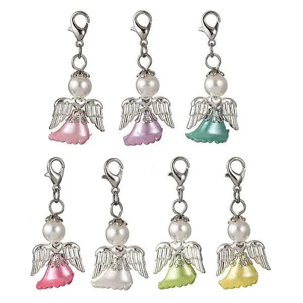 Angel Plastic Pearl & Acrylic Pendant Decorations