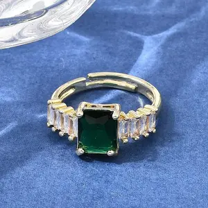 Brass Pave Cubic Zirconia Cuff Open Rings