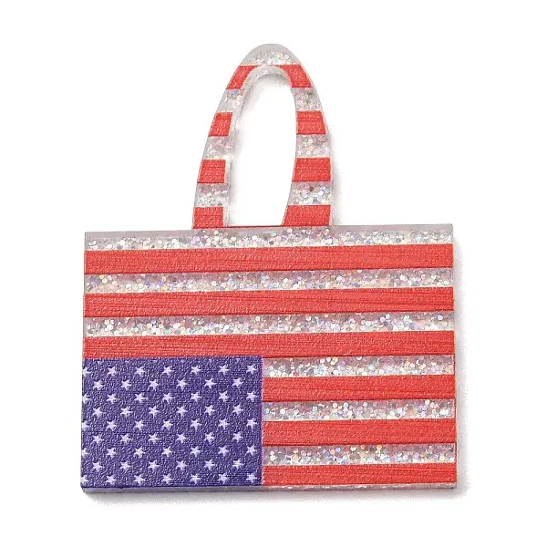 Independence Day Printed Transparent Acrylic Pendants