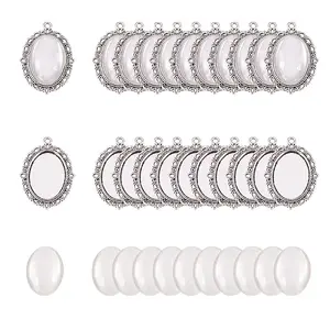 DIY Oval Alloy Pendant Making Kits