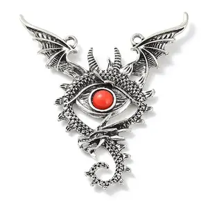 Tibetan Style Alloy Dragon Big Pendants