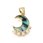 Brass Micro Pave Clear Cubic Zirconia Pendants