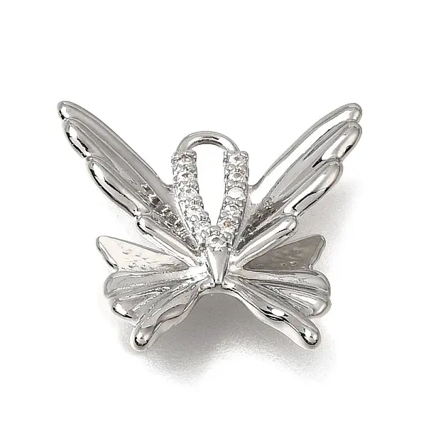 Brass Micro Pave Clear Cubic Zirconia Pendants