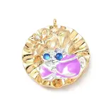Brass Micro Pave Cubic Zirconia Enamel Pendants