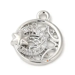 Brass Micro Pave Cubic Zirconia Charms