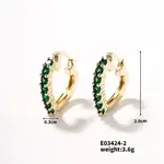 Heart-shaped Diamond Inlaid Hoop Earrings