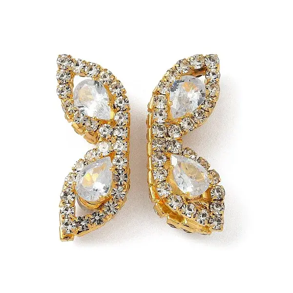 Brass Micro Pave Cubic Zirconia Beads