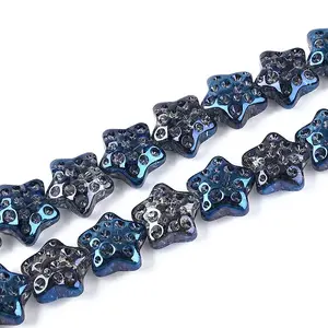 Electroplate Transparent Glass Beads Strands
